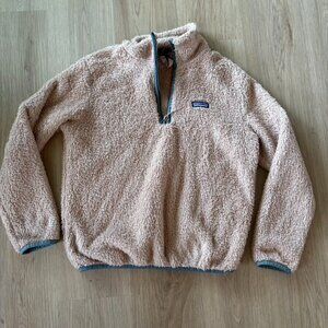 ** PATAGONIA LOS GATOS Fleece Sweater 1/4 zip beige teal Small